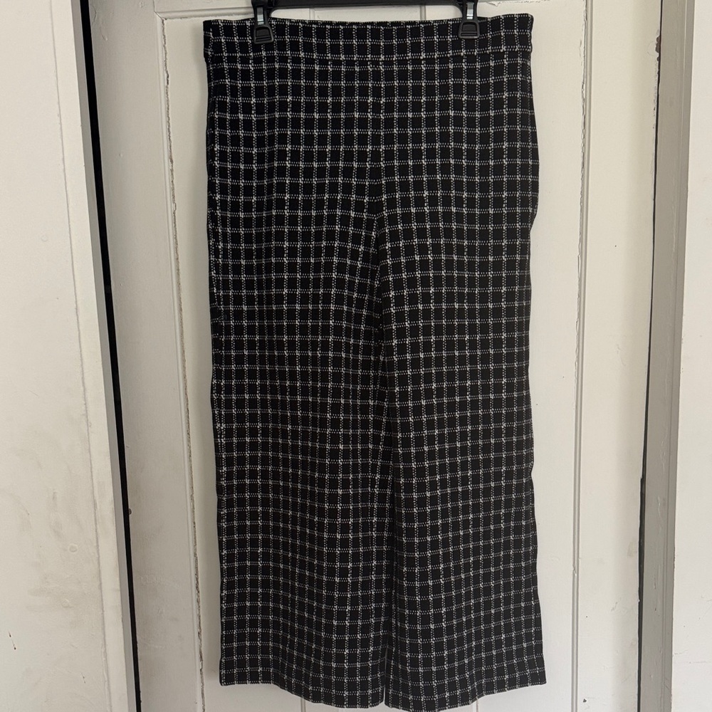 Ann Taylor Black Windowpane Check Chinos
